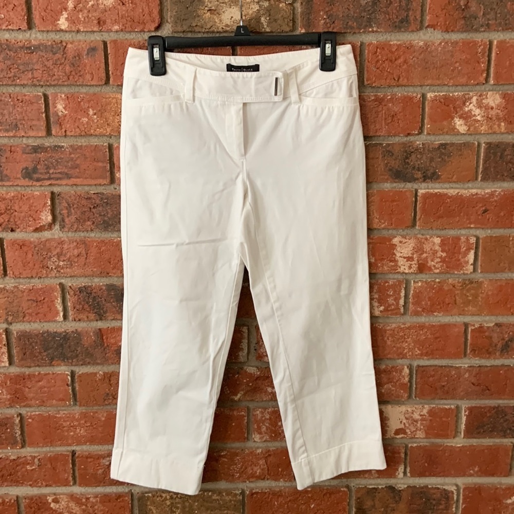 White House Black Market White Slim Crop Pants